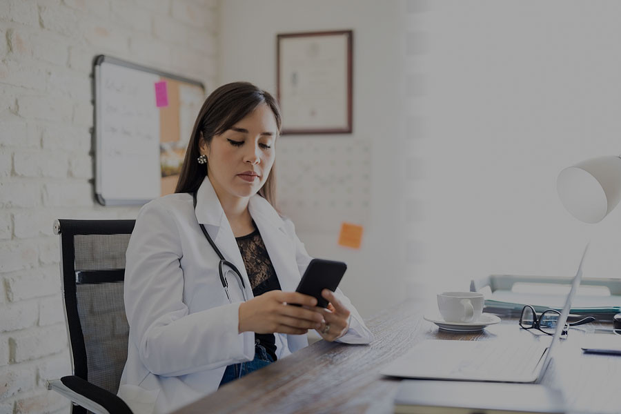 Female Doctor on Smart Phone