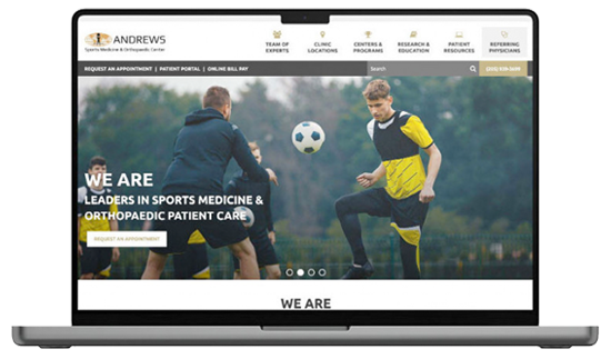 Andrews Sports Medicine Website Design