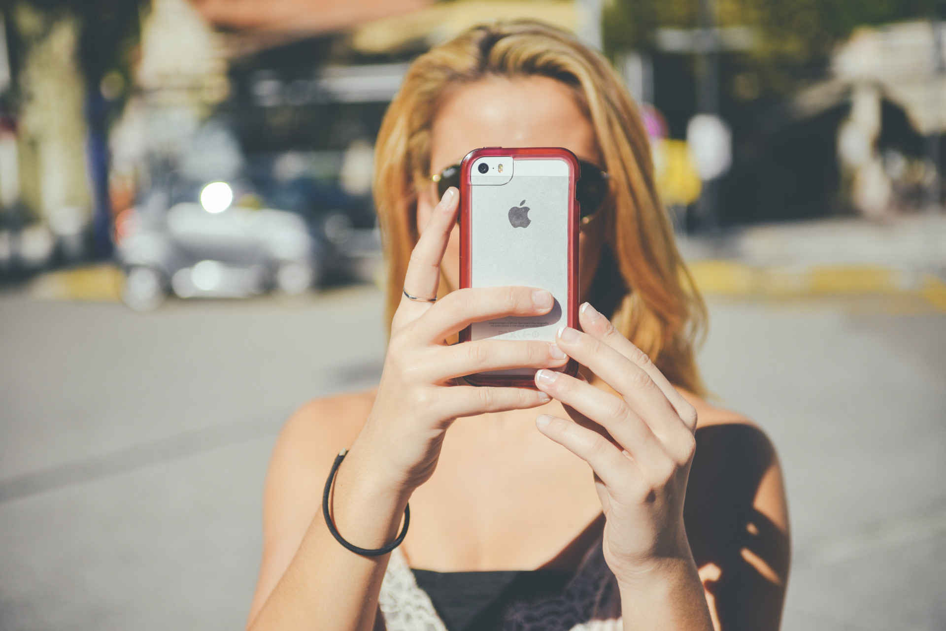 Female with phone