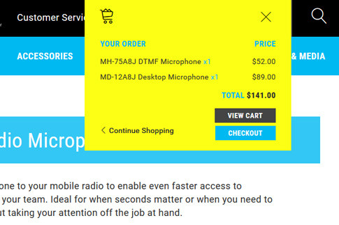 Talk-two-way shopping cart pop-out
