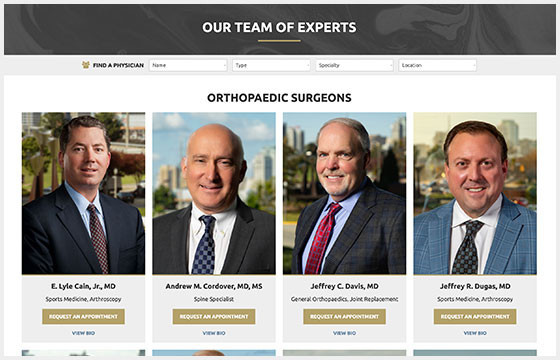 medical orthopaedic sports medicine website design agency edreamz