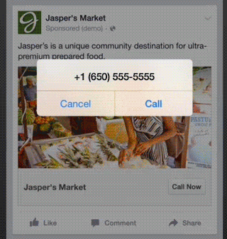 phone number pop-up