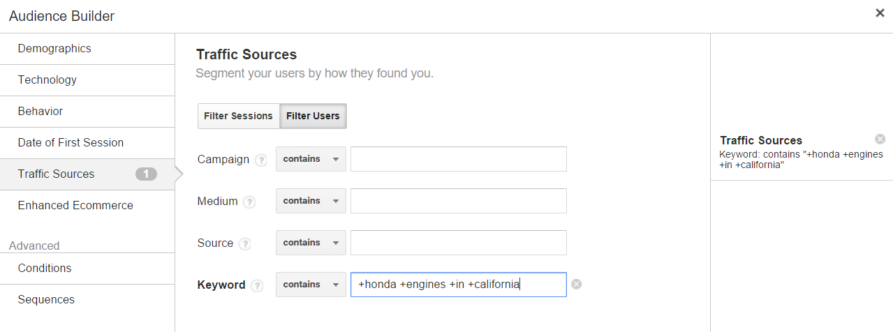 Traffic Sources