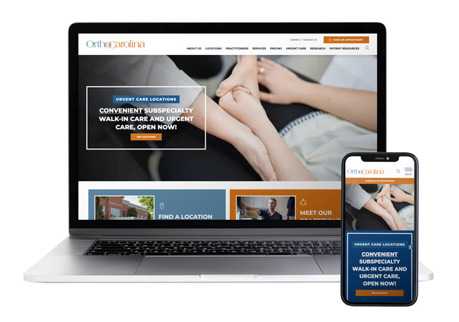 orthocarolina orthopedic website design agency