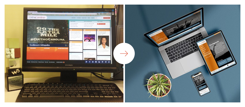orthocarolina before after website design comparison