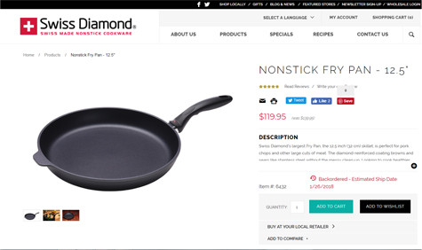 Swiss Diamond eCommerce Website